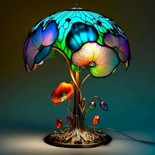 Luminária Boho Chic de Cogumelo e Flores