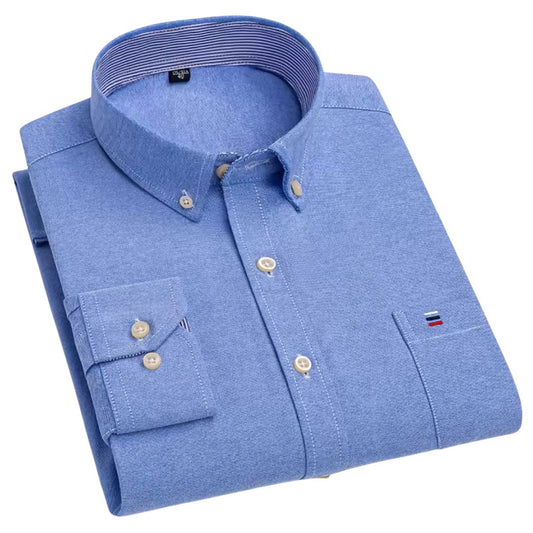 Camisa Social Manga Curta Oxford