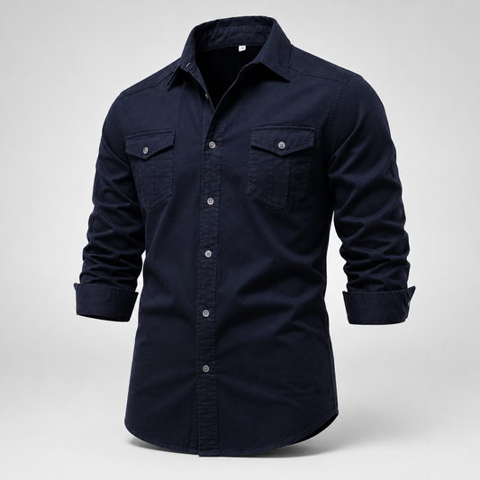 Camisa Masculina Harrington em Algodão