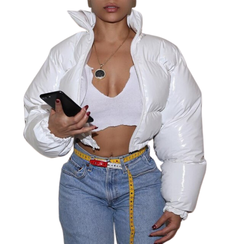 Jaqueta Puffer Cropped Feminina - Encantária Thaise