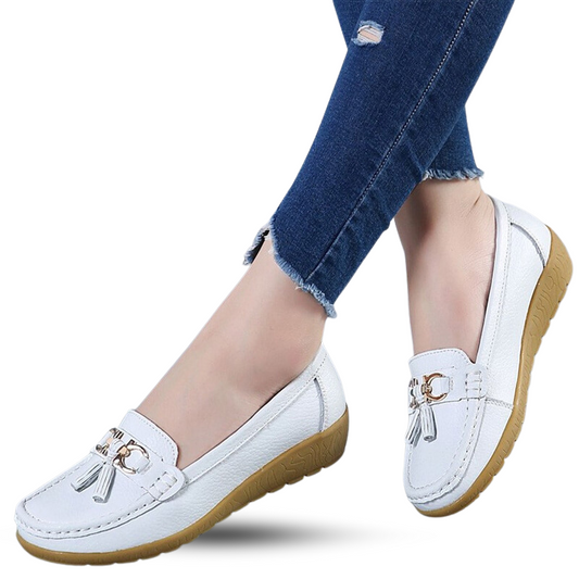 Mocassim de Couro Ortopédico Feminino - Encantária