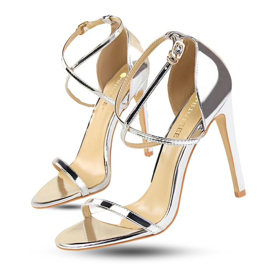 Sandália Salto Alto Bico Fino 11cm - Encantária Lustrous Haven