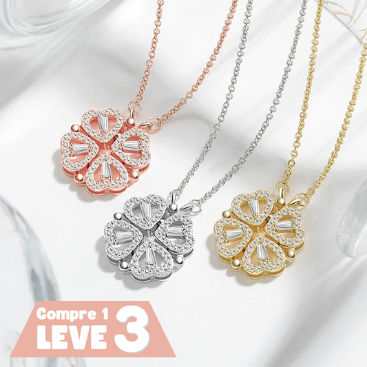 Colar Trevo de Coração Banhado em Ouro 18K [COMPRE 1, LEVE 3]